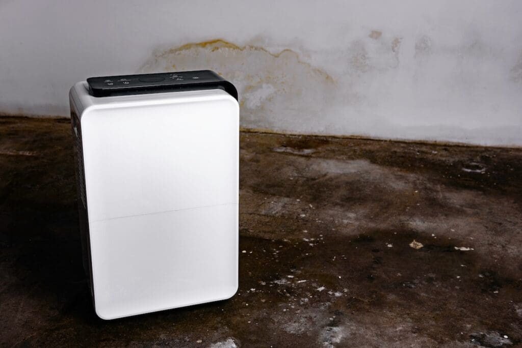 Dehumidifier in a wet room
